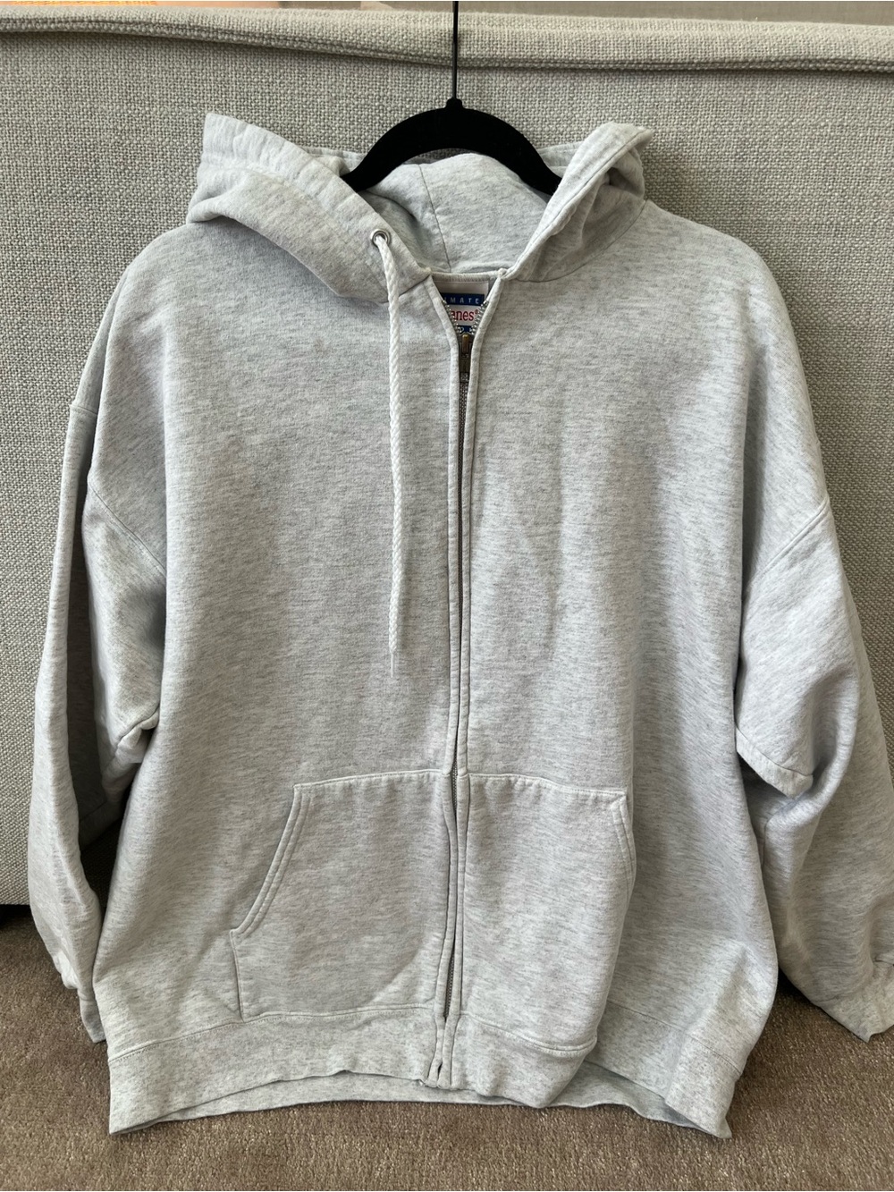 Hanes Heather Gray Zip-Up Hoodie Jacket